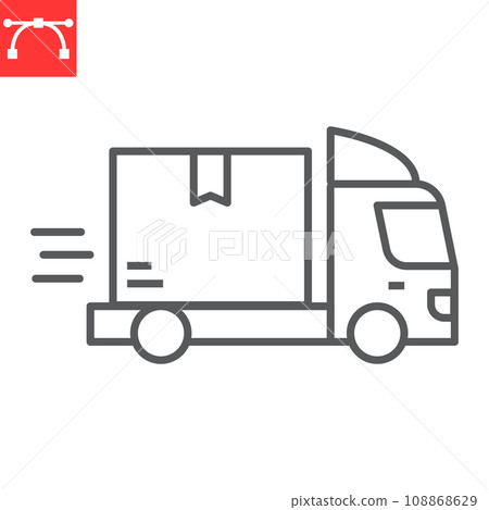 Express delivery line icon, logistic and truck shipping, fast delivery vector icon, vector graphics, editable stroke outline sign, eps 10. 108868629