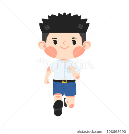 Kid boy student Running children cartoon Kid boy student Running children cartoon 108868690