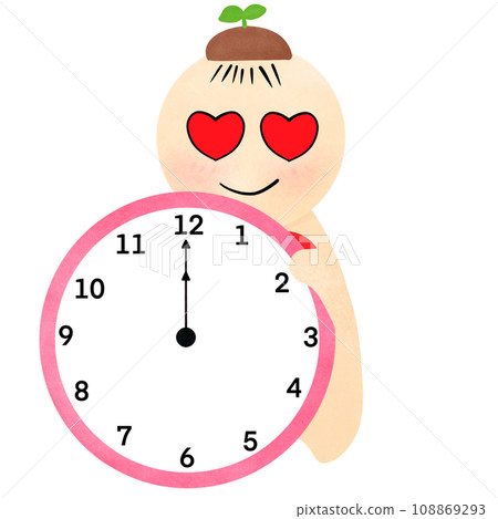 Cartoon animal clock, teaching materials 108869293