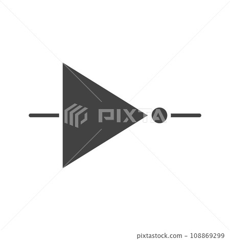 NOT Gate icon vector image. 108869299