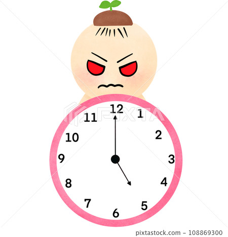 Cartoon animal clock, teaching materials 108869300