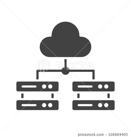 Multiple Cloud Servers icon vector image. Multiple Cloud Servers icon vector image. 108869405