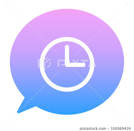 Blue-purple gradation | Clock and speech bubble 108869426