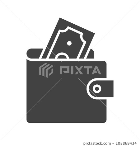 Money in Wallet icon vector image. Money in Wallet icon vector image. 108869434