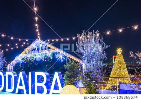 Illumination of Odaiba Tokyo night view Illumination of Odaiba Tokyo night view 108869674
