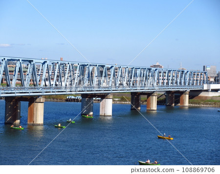 "Second Edogawa Bridge" over the Edogawa Discharge Channel in Ichikawa City, Chiba Prefecture "Second Edogawa Bridge" over the Edogawa Discharge Channel in Ichikawa City, Chiba Prefecture 108869706