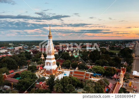 Phra That Phanom, a respectful of Nakhon Phanom People to Gold pagoda, settle in the center of the temple. Phra That Phanom, a respectful of Nakhon Phanom People to Gold pagoda, settle in the center of the temple. 108869947