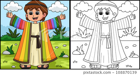 Christian Joseph Coloring Page Illustration 108870139