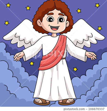 Christian Archangel Colored Cartoon Illustration 108870337