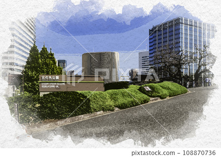 水彩風格 東京九段北之丸公園 東京都千代田區 108870736