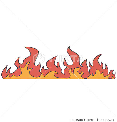 A simple illustration of a long flame burning horizontally 108870924