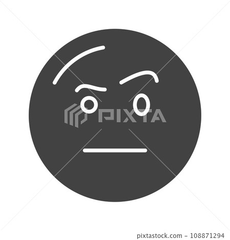 Face with Raised Eyebrow icon vector image. 108871294
