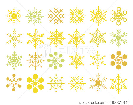 各種形狀的雪花集,金色 各種形狀的雪花集,金色 108871441