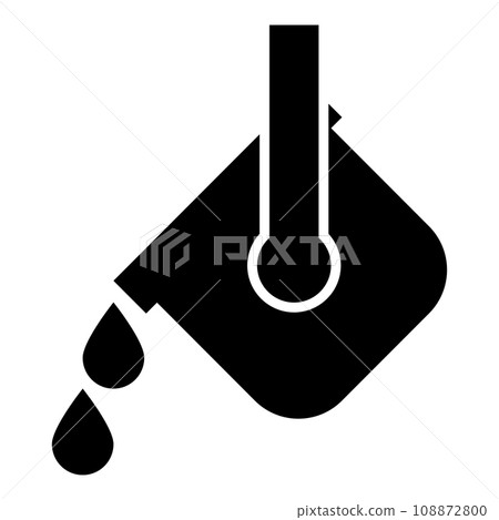 Crucible molten metal poured from ladle melting iron metallurgical foundry industry concept metal casting process icon black color vector illustration image flat style 108872800