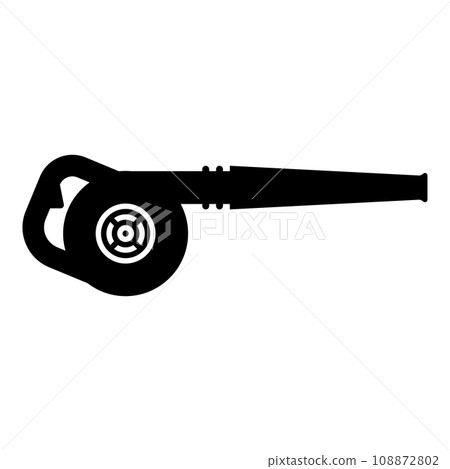 Gas blower air garden equipment petrol sweeping leaves device gasoline blast landscaper operating icon black color vector illustration image flat style 108872802