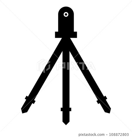 Laser level tool measure building on tripod engineering equipment device for builder construction tool icon black color vector illustration image flat style 108872803
