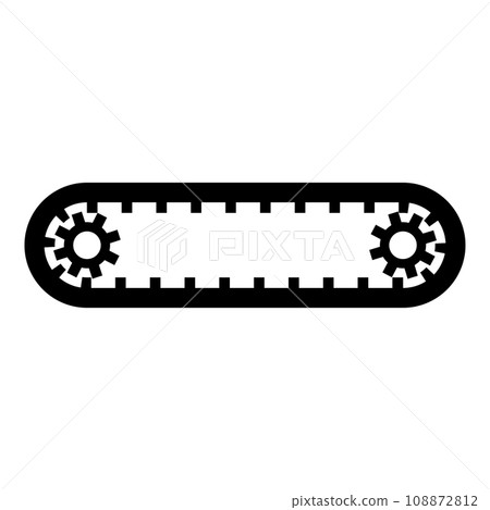Strap for engine toothed belt for gears cambelt timing gas distribution mechanism icon black color vector illustration image flat style Strap for engine toothed belt for gears cambelt timing gas distribution mechanism icon black color vector illustration image flat style 108872812