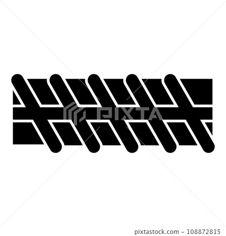 Reinforcement bar rebar ribbed metal rod icon black color vector illustration image flat style 108872815