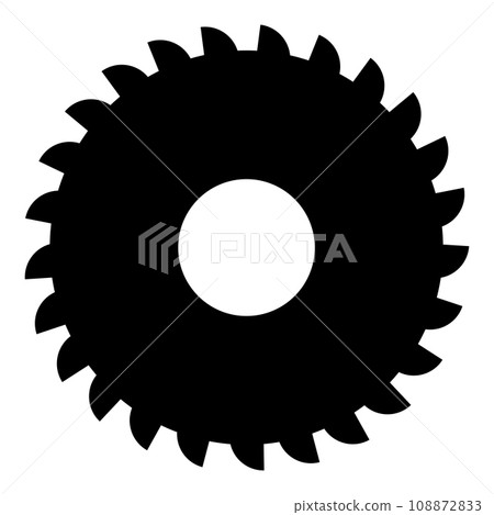 Round knife millstone circular saw disc icon black color vector illustration image flat style Round knife millstone circular saw disc icon black color vector illustration image flat style 108872833