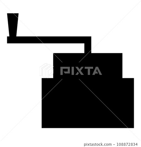 Millstone manual old stone mill flour production grinding grain with handle holder icon black color vector illustration image flat style Millstone manual old stone mill flour production grinding grain with handle holder icon black color vector illustration image flat style 108872834