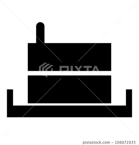 Millstone manual old stone mill flour production grinding grain with handle holder icon black color vector illustration image flat style Millstone manual old stone mill flour production grinding grain with handle holder icon black color vector illustration image flat style 108872835