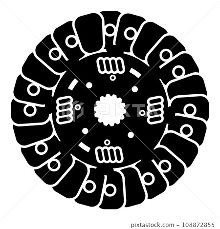 Car clutch disk cover cohesion transmission auto part plate kit repair service icon black color vector illustration image flat style Car clutch disk cover cohesion transmission auto part plate kit repair service icon black color vector illustration image flat style 108872855