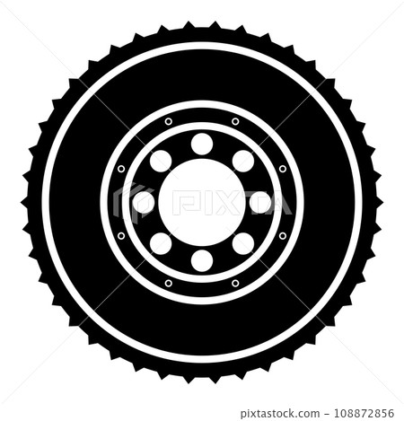 Car clutch flywheel cohesion transmission auto part plate kit repair service icon black color vector illustration image flat style 108872856