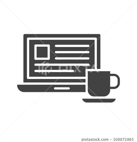 Coffee and Work icon vector image. Coffee and Work icon vector image. 108872865