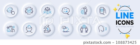 Dislike, Court jury and Yummy smile line icons for web app. Pack of Employee, Bribe, Location app pictogram icons. Employees teamwork, Face id, Mental conundrum signs. House security. Vector Dislike, Court jury and Yummy smile line icons for web app. Pack of Employee, Bribe, Location app pictogram icons. Employees teamwork, Face id, Mental conundrum signs. House security. Vector 108873425