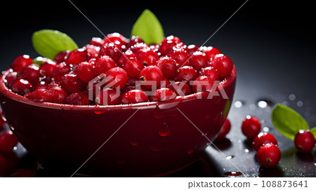 Frozen Lingonberry, Scattered Iced Cowberry Frozen Lingonberry, Scattered Iced Cowberry 108873641
