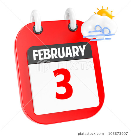 icon calendar 3d render of day 108873907