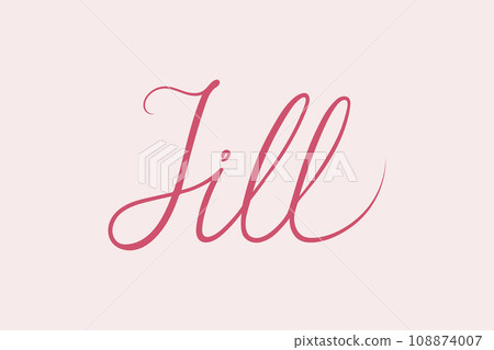 Female name Jill. Handwritten lettering calligraphy Girl name. Vector illustration 108874007
