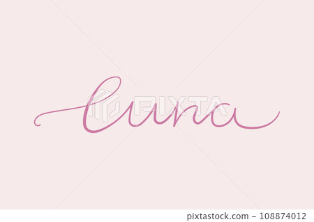 Female name Luna. Handwritten lettering calligraphy Girl name. Vector illustration Female name Luna. Handwritten lettering calligraphy Girl name. Vector illustration 108874012