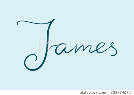 Male name James. Handwritten lettering calligraphy Boy name. Vector illustration Male name James. Handwritten lettering calligraphy Boy name. Vector illustration 108874073