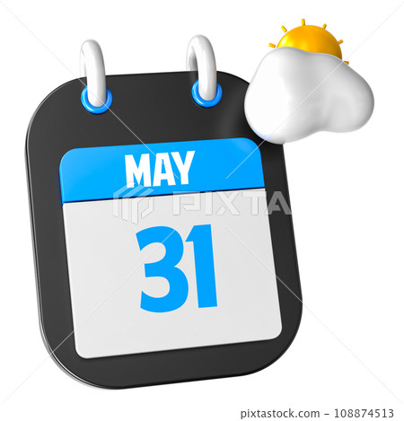 icon calendar 3d render of day icon calendar 3d render of day 108874513