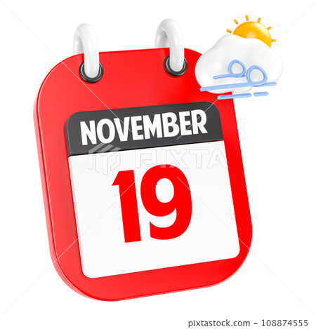 icon calendar 3d render of day icon calendar 3d render of day 108874555