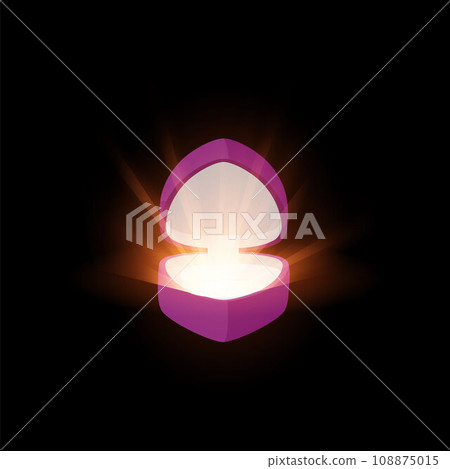 Opened glowing empty pink Jewelry box flat style, vector illustration Opened glowing empty pink Jewelry box flat style, vector illustration 108875015