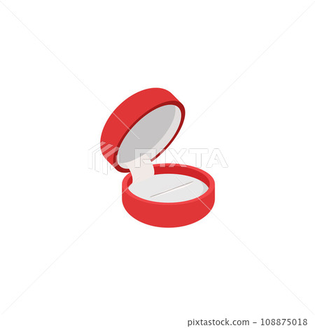 Empty open red gift jewelry box vector illustration, small package round shape for jewelery present, luxury velvet case Empty open red gift jewelry box vector illustration, small package round shape for jewelery present, luxury velvet case 108875018