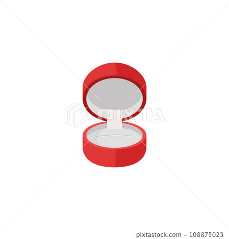 Opened round red empty jewelry box flat style, vector illustration Opened round red empty jewelry box flat style, vector illustration 108875023