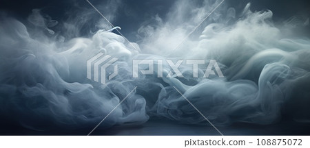 Fresh air flow, cold white wind effect, blowing mist, smoke or winter blizzard trail Fresh air flow, cold white wind effect, blowing mist, smoke or winter blizzard trail 108875072