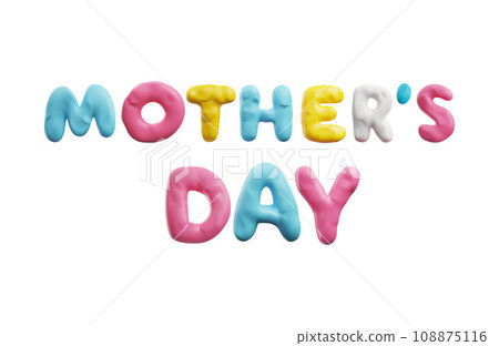 Colorful plasticine inscription Mother's Day 3D style, vector illustration Colorful plasticine inscription Mother's Day 3D style, vector illustration 108875116