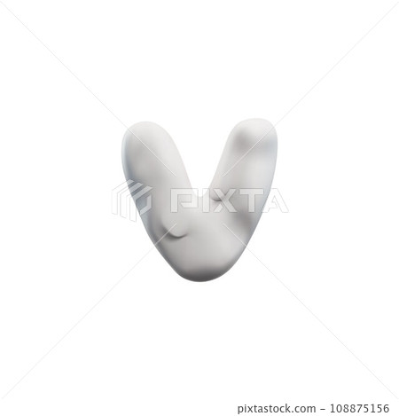 Plasticine molded letter V. Plasticine molded letter V. 108875156