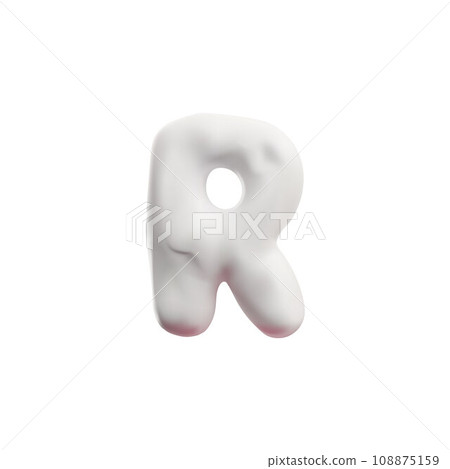 Plasticine letter R of English alphabet 3D style, vector illustration Plasticine letter R of English alphabet 3D style, vector illustration 108875159