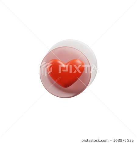 Social media heart icon in glassmorphism style. Social media heart icon in glassmorphism style. 108875532