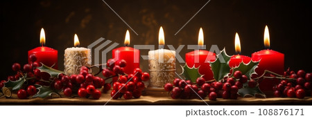 Christmas burning candles 108876171