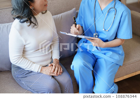 Portrait of a female doctor holding a patient clipboard to discuss and analyze the patient's condition before treating Portrait of a female doctor holding a patient clipboard to discuss and analyze the patient's condition before treating 108876344