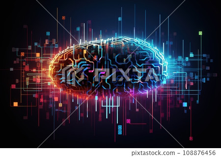 Artificial Intelligence brain, digital abstract technology futuristic, generative ai 108876456