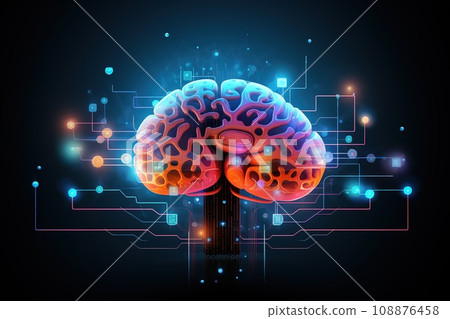Artificial Intelligence brain, digital abstract technology futuristic, generative ai 108876458