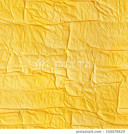Yellow Glued Paper Texture with Creases Surface Grunge Effect 108876629
