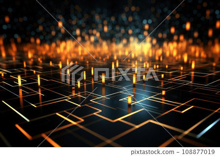 Abstract Background Technology, Virtual wave Futuristic, generative ai. 108877019
